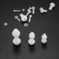 M3x12 White Plastic Nylon Pan Head Phillips Screw - 5