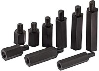 M3x12+6mm Black Hexagonal Nylon Column Single Head - 1