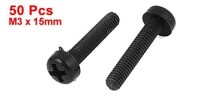 M3x15 Black Plastic Nylon Pan Head Phillips Screw - 3