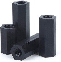 M3x15mm Black Nylon Double Pass Hexagonal Column Isolation Column - 4