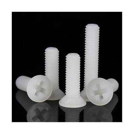 M3x20 White Plastic Nylon Pan Head Phillips Screw - 2