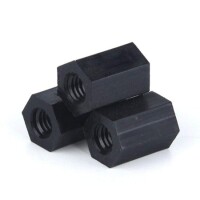 M3x20mm Black Nylon Double Pass Hexagonal Column Isolation Column - 3