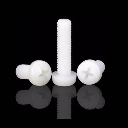 M3x25 White Plastic Nylon Pan Head Phillips Screw - 3