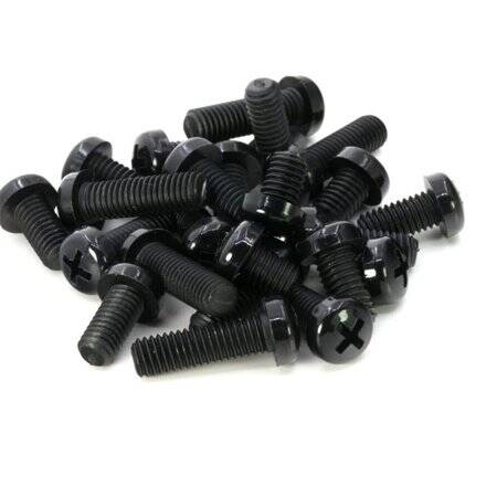 M3x4 Black Plastic Nylon Pan Head Phillips Screw - 1