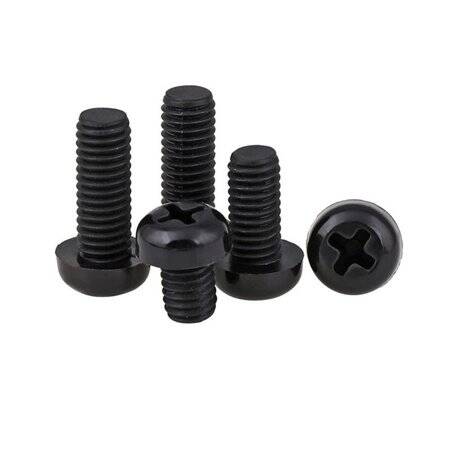 M3x4 Black Plastic Nylon Pan Head Phillips Screw - 3