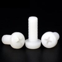 M3x4 White Plastic Nylon Pan Head Phillips Screw - 1