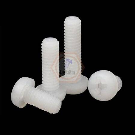 M3x4 White Plastic Nylon Pan Head Phillips Screw - 3