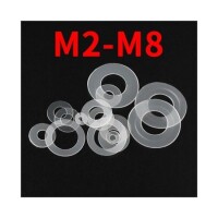 M3x6x0-3mm White Nylon Flat Washer - 3