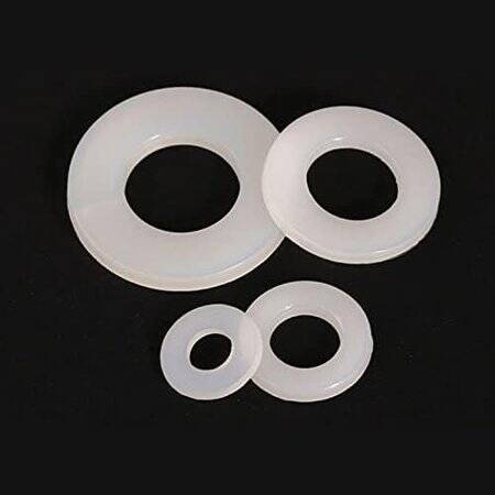 M3x6x0-5mm White Nylon Flat Washer - 1