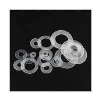 M3x6x0-8mm White Nylon Flat Washer - 4