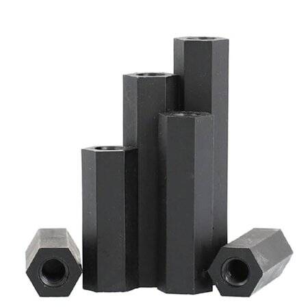 M3x7mm Black Nylon Double Pass Hexagonal Column Isolation Column - 1