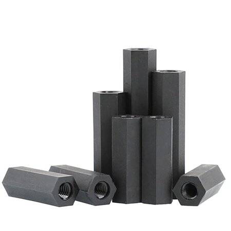 M3x7mm Black Nylon Double Pass Hexagonal Column Isolation Column - 2