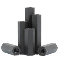 M3x7mm Black Nylon Double Pass Hexagonal Column Isolation Column - 3