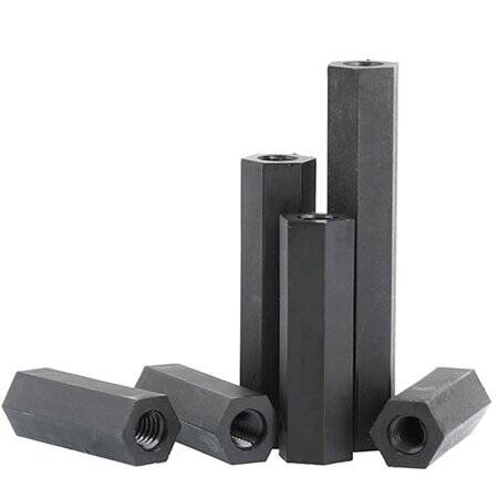 M3x7mm Black Nylon Double Pass Hexagonal Column Isolation Column - 4