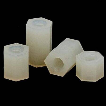 M3x7mm White Nylon Double Pass Hexagonal Column Isolation Column - 3