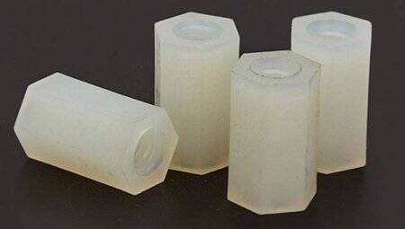 M3x7mm White Nylon Double Pass Hexagonal Column Isolation Column - 5