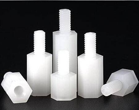 M3x9+6mm White Hexagonal Nylon Column Single Head - 1