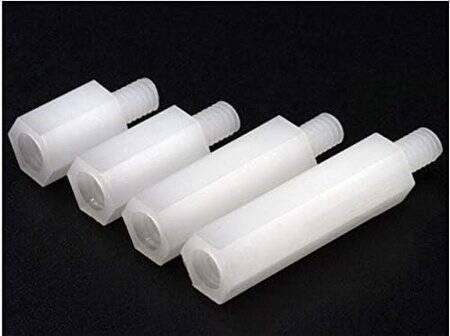 M3x9+6mm White Hexagonal Nylon Column Single Head - 2