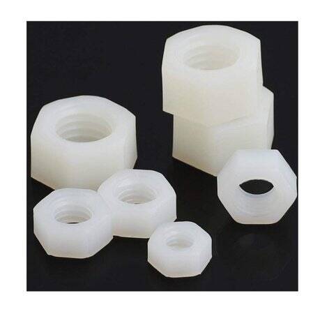 M6 White Hexagonal Nylon Nut - 1