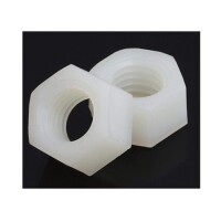 M6 White Hexagonal Nylon Nut - 2