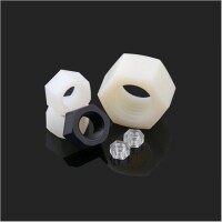 M8 White Hexagonal Nylon Nut - 5