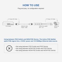 Mirco USB 100M PoE Splitter 48V To 12V 1A 00 - 5