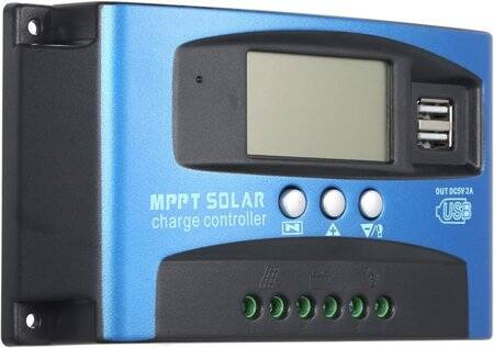 MPPT 100A 12/24V Solar Charge Controller - Dual USB - LCD Display - Automatic Solar Cell Charger - Regulator With Charge - 1