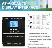 MPPT 60A 12V/24V/36V/48V/60V Solar Charge Controller - Dual USB - LCD Display - Automatic Solar Cell Charger - Regulator With Charge - 5