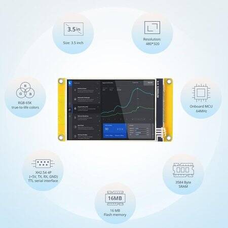 Nextion NX4832F035 3.5 Inch TFT Resistive HMI Touch Display Module 480x320mm - 2