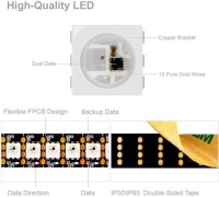 Non-Waterproof 12V WS2815 RGB5050 White Flexible 1M SMD LED Strip 144 LED/Meter IP30 - 5