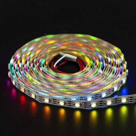 Non-Waterproof 5V SK6812 RGBCW 5050 Black Flexible 1M SMD LED Strip 144 LED/Meter IP30 - 2