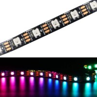 Non-Waterproof 5V WS2812B RGB5050 Black SMD LED Strip 60 LED/Meter Flexible 5M/Roll IP30 - 1