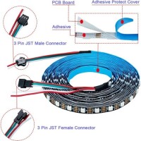 Non-Waterproof 5V WS2812B RGB5050 Black SMD LED Strip 60 LED/Meter Flexible 5M/Roll IP30 - 3