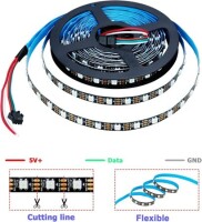 Non-Waterproof 5V WS2812B RGB5050 Black SMD LED Strip 60 LED/Meter Flexible 5M/Roll IP30 - 4