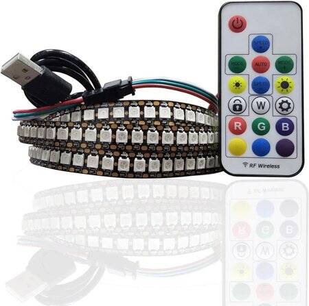 Non-Waterproof 5V WS2812B RGB5050 White Flexible 1M SMD LED Strip 96 LED/Meter IP30 - 1