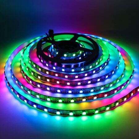 Non-Waterproof 5V WS2813B RGB5050 Black SMD LED Strip 30 LED/Meter Flexible 5M/Roll IP30 - 2