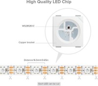 Non-Waterproof 5V WS2813B RGB5050 White SMD LED Strip 60 LED/Meter Flexible 5M/Roll IP30 - 2