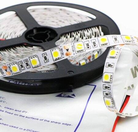 Non-Waterproof Cold White 2835 12V SMD LED Strip 60 LED/Meter Flexible 5M/Roll - 1