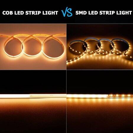 Non-Waterproof FC0B Ra09 3000K Warm White 24V SMD LED Strip 416 LED/Meter Flexible 5M/Roll 8mm Wide - 2