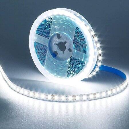 Non-Waterproof FC0B Ra09 6000K Cold White 12V SMD LED Strip 416 LED/Meter Flexible 5M/Roll 8mm Wide - 1