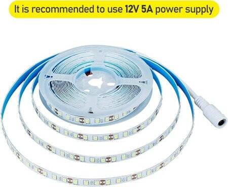 Non-Waterproof FC0B Ra09 6000K Cold White 12V SMD LED Strip 416 LED/Meter Flexible 5M/Roll 8mm Wide - 4