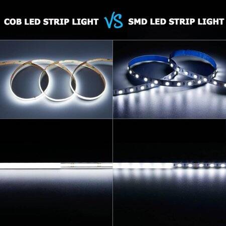 Non-Waterproof FC0B Ra09 6000K Cold White 24V SMD LED Strip 416 LED/Meter Flexible 5M/Roll 8mm Wide - 2