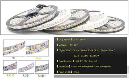 Non-Waterproof Natural White 3014 12V SMD LED Strip 90 LED/Meter Flexible 5M/Roll - 5