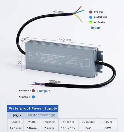 Original Osram 60W 24V Constant Voltage Waterproof Power Supply Adjustable Light - 5