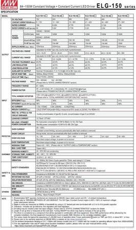 Original Taiwan MEAN WELL ELG-150-36A-3Y Waterproof Power Supply
- 2