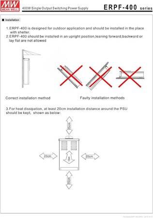Original Taiwan MEAN WELL ERP-400-24 Rainproof Power Supply - 4