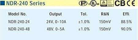 Original Taiwan MEAN WELL NDR-240-24 Rail Power Supply - 4