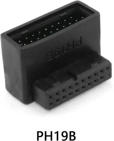 PH19B USB 3.0 19P20P Adapter Black - 3