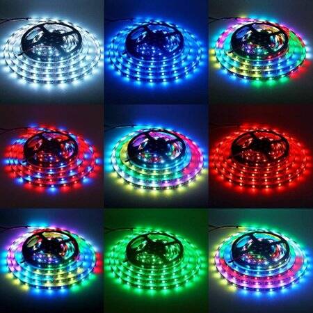 Plastic Cover 12V WS2815 RGB5050 Black SMD LED Strip 60 LED/Meter Flexible 5M/Roll IP67 - 5