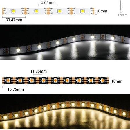 Plastic Cover 12V WS2815 RGB5050 White Flexible 1M SMD LED Strip 144 LED/Meter IP67 - 5